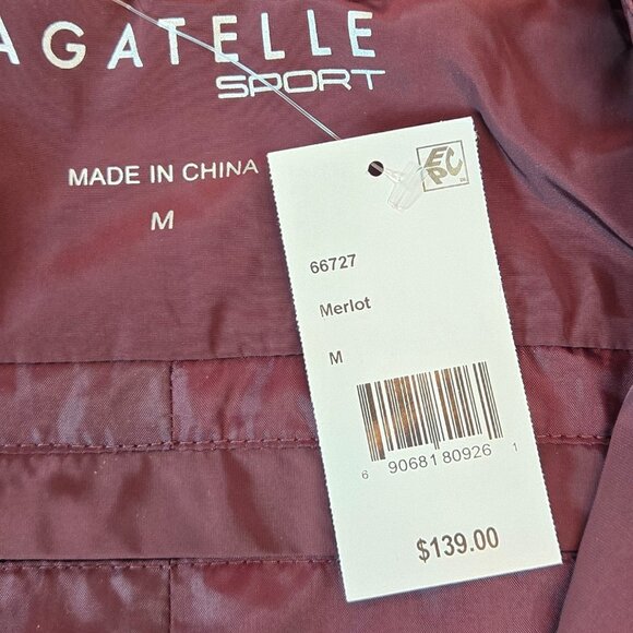 BAGATELLE Women's Water Repellent Spring Packable Rain Coat Sz: M - Merlot - Picture 9 of 11